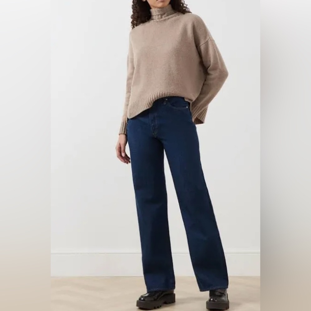 Paige Woman Dark Blue Jeans 
Sawyer Wide Leg Jeans